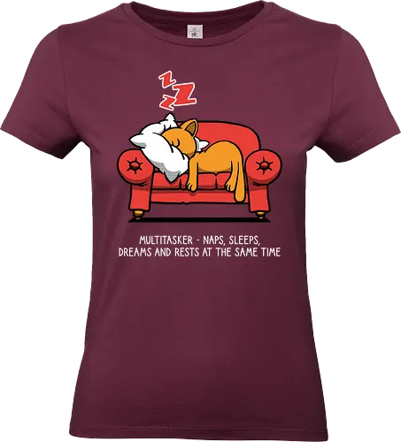 Multitasker - Cat, Cats, Naping, Nap, Multitasker - Standard T-Shirt (Frauen)