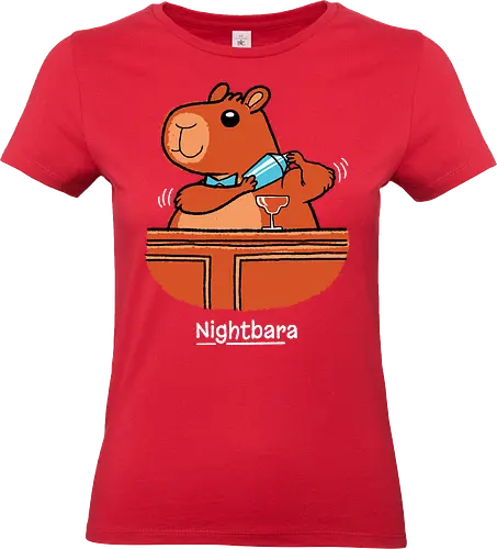 Nightbara - Capybara, Night bar, Bartender, Cocktail - Standard T-Shirt (Frauen)