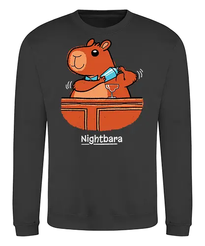 Nightbara - Capybara, Night bar, Bartender, Cocktail - Sweatshirt