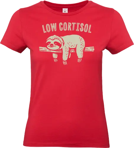 Low Cortisol - low cortisol, adrenal, awareness, balance, chronic illness, chronic pain, cortisol, fatigue, lazy, low cortisol levels, mental health, sloth, stress, tired, wellness - Standard T-Shirt (Frauen)