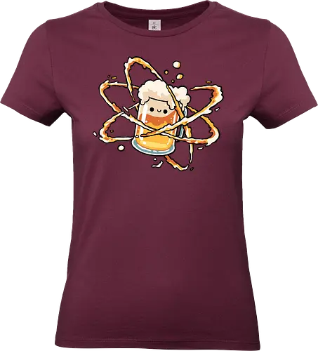 Beer Atom - atomic, alcohol, atom, beer, chemistry, chemistry teacher, drink, drinking, drunk, element, nuclear, periodic table, physics, science, scientist - Standard T-Shirt (Frauen)