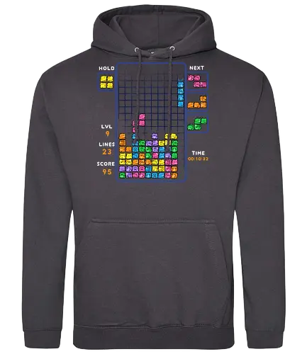 Tetris Cats - tetris, 80s, 90s, arcade, cat, cats, game, gamer, gaming, kitten, kitty, puzzle, retro, video game, vintage - Standard Hoodie