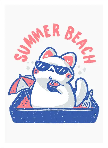 Funny Summer Beach Cat
