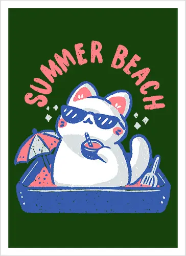 Funny Summer Beach Cat