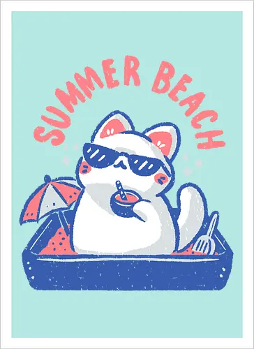 Funny Summer Beach Cat