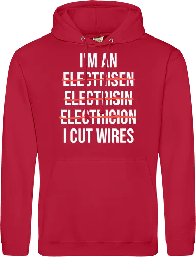 Lustiger Elektriker Spruch – Ich Bin Elektriker... Ich Schneide Kabel Humor - Elektriker, Elektriker Spruch, lustiger Elektriker, Elektroinstallateur, Elektrotechniker, Handwerker Humor, Kabel schneiden, Werkstatt Humor, Beruf Humor, Elektriker Geschenk, Handwerker Geschenk, Fun Spruch, Wortspiel, Berufswitz, Elektrofachkraft, Handwerker Witz, Kabel, Stromer, Elektro Humor, Geschenkidee, Arbeitsalltag Humor, Elektro Handwerk, Strom, Elektrik, Baustelle, Monteur, Techniker, Kollegen Geschenk, lustige Arbeitssprüche, Handwerksberuf - Standard Hoodie