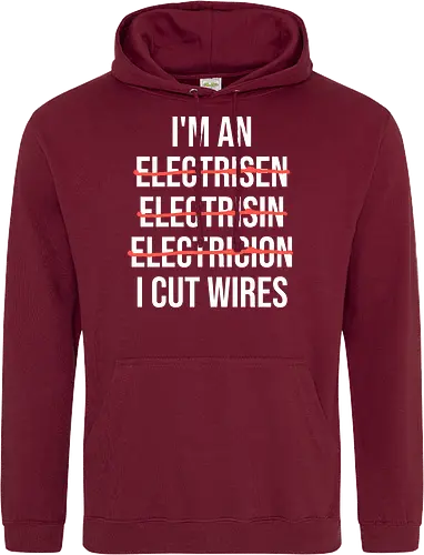 Lustiger Elektriker Spruch – Ich Bin Elektriker... Ich Schneide Kabel Humor - Elektriker, Elektriker Spruch, lustiger Elektriker, Elektroinstallateur, Elektrotechniker, Handwerker Humor, Kabel schneiden, Werkstatt Humor, Beruf Humor, Elektriker Geschenk, Handwerker Geschenk, Fun Spruch, Wortspiel, Berufswitz, Elektrofachkraft, Handwerker Witz, Kabel, Stromer, Elektro Humor, Geschenkidee, Arbeitsalltag Humor, Elektro Handwerk, Strom, Elektrik, Baustelle, Monteur, Techniker, Kollegen Geschenk, lustige Arbeitssprüche, Handwerksberuf - Standard Hoodie