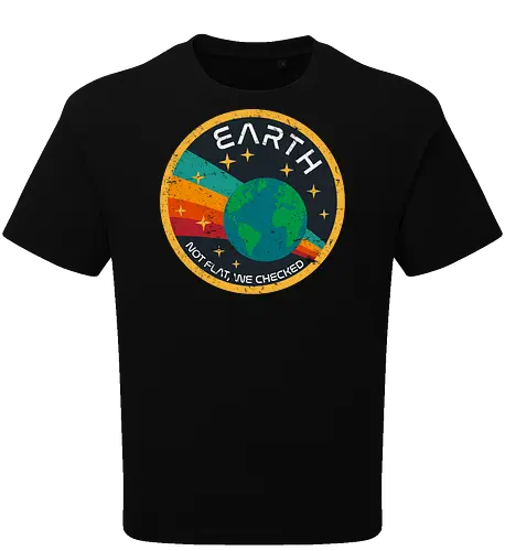 Not flat vintage - pluto, solar system, moon, planets, sun, retro, vintage, funny, earth - Oversize T-Shirt