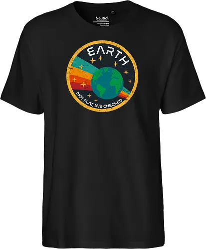 Not flat vintage - pluto, solar system, moon, planets, sun, retro, vintage, funny, earth - Fairtrade T-Shirt