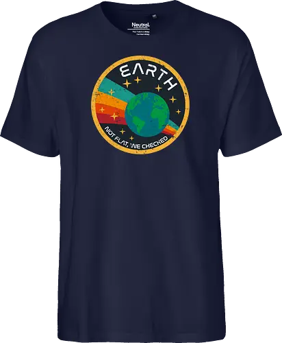 Not flat vintage - pluto, solar system, moon, planets, sun, retro, vintage, funny, earth - Fairtrade T-Shirt