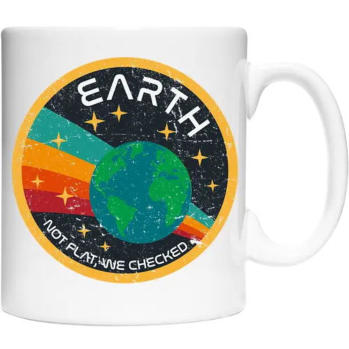Not flat vintage - pluto, solar system, moon, planets, sun, retro, vintage, funny, earth - Keramiktasse