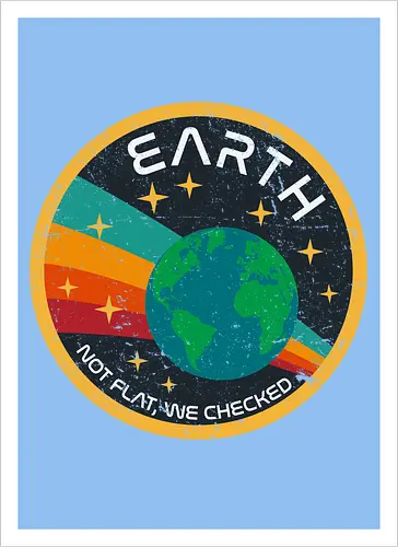 Not flat vintage - pluto, solar system, moon, planets, sun, retro, vintage, funny, earth - Kunstdruck