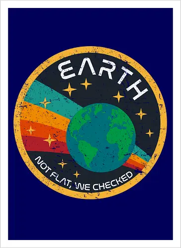 Not flat vintage - pluto, solar system, moon, planets, sun, retro, vintage, funny, earth - Kunstdruck