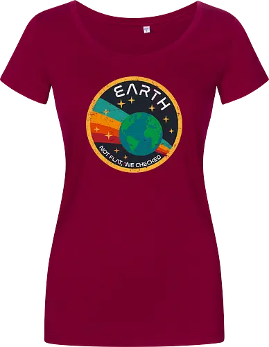 Not flat vintage - pluto, solar system, moon, planets, sun, retro, vintage, funny, earth - Damen T-Shirt