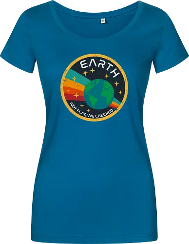 Not flat vintage - pluto, solar system, moon, planets, sun, retro, vintage, funny, earth - Damen T-Shirt