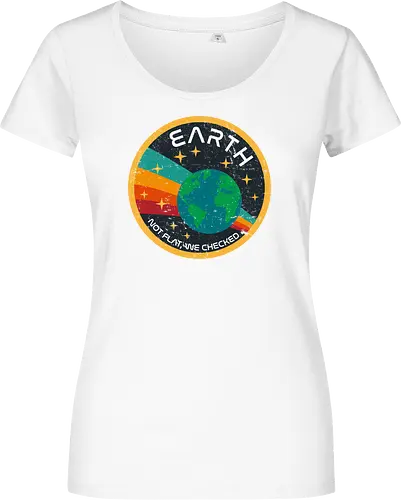Not flat vintage - pluto, solar system, moon, planets, sun, retro, vintage, funny, earth - Damen T-Shirt
