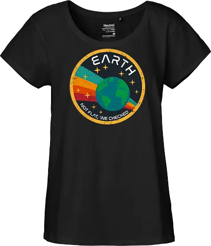 Not flat vintage - pluto, solar system, moon, planets, sun, retro, vintage, funny, earth - Fairtrade Girl Shirt