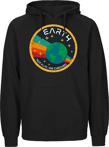 Not flat vintage - pluto, solar system, moon, planets, sun, retro, vintage, funny, earth - Fairtrade Hoodie
