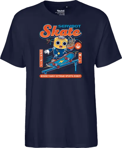 SERVBOT Skate - anime, manga, kawaii, japan, otaku, geek, nerd, retro, gaming, popculture, japanstyle, vaporwave, streetwear, gamer, cosplay - Fairtrade T-Shirt