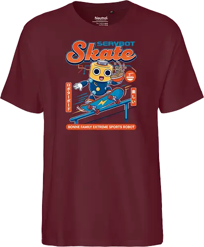 SERVBOT Skate - anime, manga, kawaii, japan, otaku, geek, nerd, retro, gaming, popculture, japanstyle, vaporwave, streetwear, gamer, cosplay - Fairtrade T-Shirt