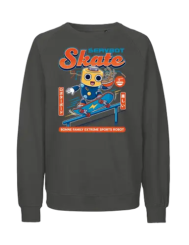 SERVBOT Skate - anime, manga, kawaii, japan, otaku, geek, nerd, retro, gaming, popculture, japanstyle, vaporwave, streetwear, gamer, cosplay - Fairtrade Sweatshirt