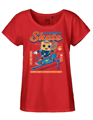 SERVBOT Skate - anime, manga, kawaii, japan, otaku, geek, nerd, retro, gaming, popculture, japanstyle, vaporwave, streetwear, gamer, cosplay - Fairtrade Girl Shirt