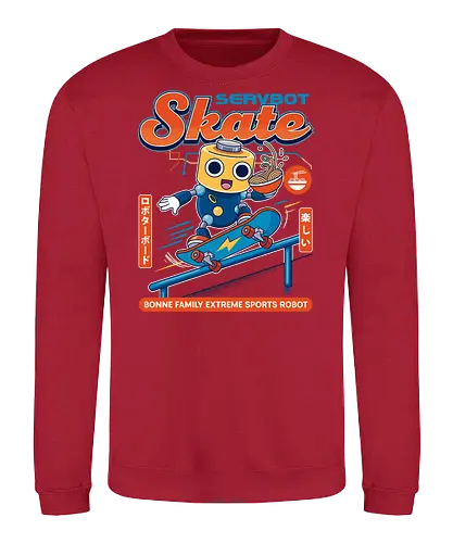 SERVBOT Skate - anime, manga, kawaii, japan, otaku, geek, nerd, retro, gaming, popculture, japanstyle, vaporwave, streetwear, gamer, cosplay - Sweatshirt