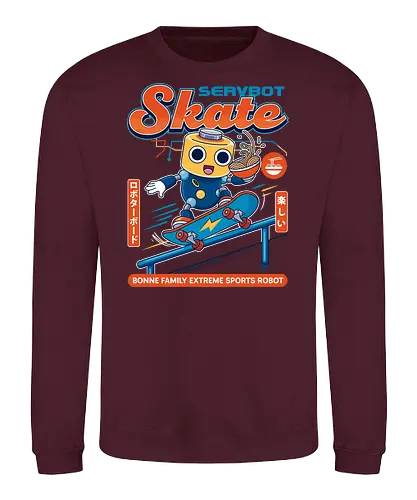 SERVBOT Skate - anime, manga, kawaii, japan, otaku, geek, nerd, retro, gaming, popculture, japanstyle, vaporwave, streetwear, gamer, cosplay - Sweatshirt