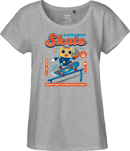 SERVBOT Skate - anime, manga, kawaii, japan, otaku, geek, nerd, retro, gaming, popculture, japanstyle, vaporwave, streetwear, gamer, cosplay - Fairtrade Girl Shirt