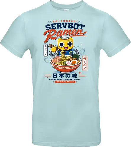 SERVBOT Ramen - ramen, japan, animefood, kawaii, robot, servbot, noodles, manga, japanesefood, otaku, geek, retrodesign, foodie, japanart, nerdshirt - Standard T-Shirt