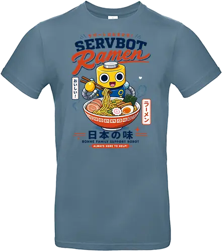 SERVBOT Ramen - ramen, japan, animefood, kawaii, robot, servbot, noodles, manga, japanesefood, otaku, geek, retrodesign, foodie, japanart, nerdshirt - Standard T-Shirt