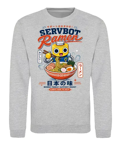 SERVBOT Ramen - ramen, japan, animefood, kawaii, robot, servbot, noodles, manga, japanesefood, otaku, geek, retrodesign, foodie, japanart, nerdshirt - Sweatshirt