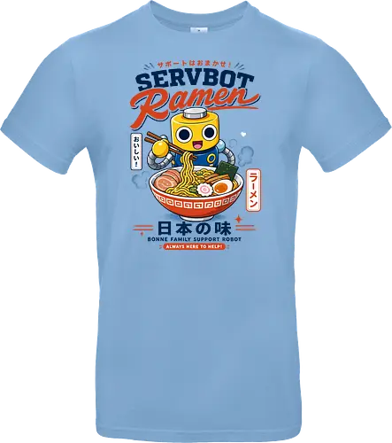 SERVBOT Ramen - ramen, japan, animefood, kawaii, robot, servbot, noodles, manga, japanesefood, otaku, geek, retrodesign, foodie, japanart, nerdshirt - Standard T-Shirt