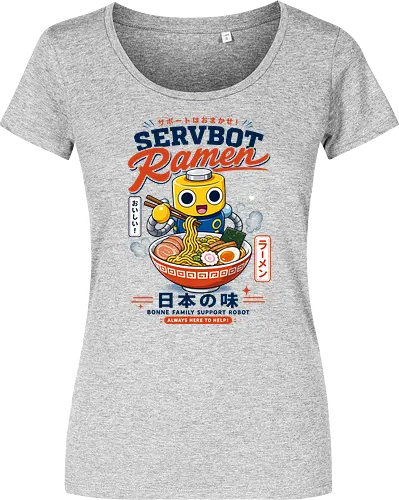 SERVBOT Ramen - ramen, japan, animefood, kawaii, robot, servbot, noodles, manga, japanesefood, otaku, geek, retrodesign, foodie, japanart, nerdshirt - Damen T-Shirt