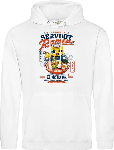 SERVBOT Ramen - ramen, japan, animefood, kawaii, robot, servbot, noodles, manga, japanesefood, otaku, geek, retrodesign, foodie, japanart, nerdshirt - Standard Hoodie