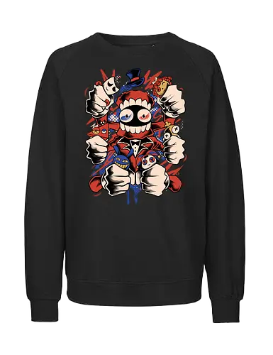 the circus monster  - amazing, caine, pomni, jax, abstraction, glitch, monster, circus, cartoon, game - Fairtrade Sweatshirt