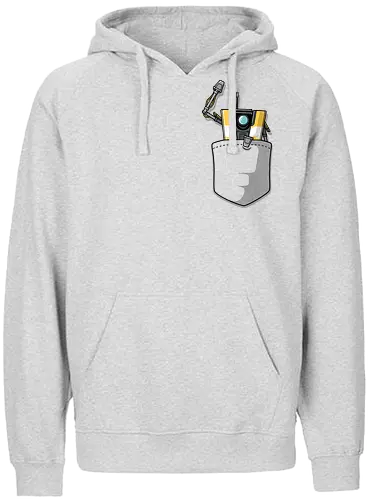 Gelber Roboter Tasche Süß Spiel Begleiter Pocket - robot pocket shirt, yellow robot tee, game robot pocket apparel, cute robot shirt, pocket print game tee, funny robot clothing, sci-fi robot pocket shirt, yellow cube robot tee, gamer pocket print apparel, cute game robot shirt, Claptrap, Gaming, CL4P-TP, Vault Hunter, Pandora, Hyperion, Gearbox Software, funny robot pocket tee, sci-fi pocket clothing, robot companion shirt, game mascot pocket tee, yellow robot gamer apparel, Border, Lands - Fairtrade Hoodie