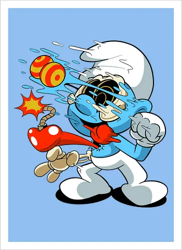 Explosives blaues Wesen