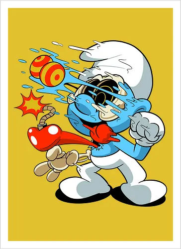 Explosives blaues Wesen