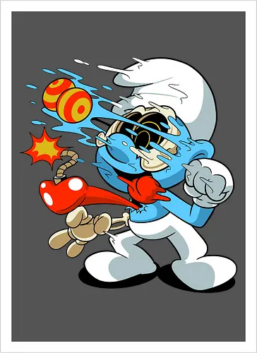 Explosives blaues Wesen