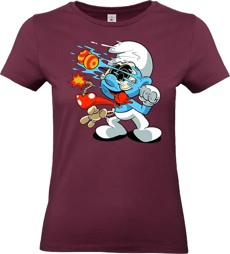 Explosives blaues Wesen - Blaues Cartoon-Chaos-Design, explosiver Kreaturen-Print, Horror-Cartoon-T-Shirt, Underground-Cartoon-Motiv, chaotischer blauer Charakter, Bomben-Cartoon-Kunst, Dark-Pop-Art-Shirt, lustiger Horror-Cartoon, blaue Kreatur mit Explosion, Punk-Cartoon-Mode, Chaos-Pop-Art-T-Shirt, dunkler Cartoon-Humor, Underground-Nerd-Kunst, Retro-Horror-Cartoon, alternatives Cartoon-T-Shirt. - Standard T-Shirt (Frauen)