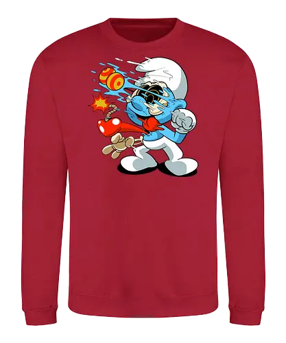 Explosives blaues Wesen - Blaues Cartoon-Chaos-Design, explosiver Kreaturen-Print, Horror-Cartoon-T-Shirt, Underground-Cartoon-Motiv, chaotischer blauer Charakter, Bomben-Cartoon-Kunst, Dark-Pop-Art-Shirt, lustiger Horror-Cartoon, blaue Kreatur mit Explosion, Punk-Cartoon-Mode, Chaos-Pop-Art-T-Shirt, dunkler Cartoon-Humor, Underground-Nerd-Kunst, Retro-Horror-Cartoon, alternatives Cartoon-T-Shirt. - Sweatshirt