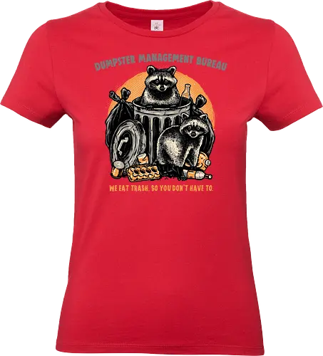 Dumpster Management Bureau - Raccoon, raccoons, animal, trash, funny, humor, trash can - Standard T-Shirt (Frauen)