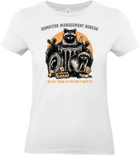 Dumpster Management Bureau - Raccoon, raccoons, animal, trash, funny, humor, trash can - Standard T-Shirt (Frauen)
