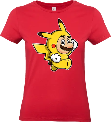 Klempner Gelbes Blitz Kostüm - klempner gelbes kostüm kunst, spielikonen mashup design, schnurrbart pikachu charakter druck, klassische spiele crossover kunst, nintendo mashup premium design, klempner pokemon kostüm kunst, schnurrbärtiger gelber blitz druck, crossover spielcharaktere design, niedliches spiele mashup kunst, gelber klempner pokemon druck, klassische spiele crossover design, gelbes kostüm charakter kunst, süßes nintendo mashup druck, kult spiele crossover design, klempner pokemon mashup kunst - Standard T-Shirt (Frauen)