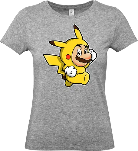 Klempner Gelbes Blitz Kostüm - klempner gelbes kostüm kunst, spielikonen mashup design, schnurrbart pikachu charakter druck, klassische spiele crossover kunst, nintendo mashup premium design, klempner pokemon kostüm kunst, schnurrbärtiger gelber blitz druck, crossover spielcharaktere design, niedliches spiele mashup kunst, gelber klempner pokemon druck, klassische spiele crossover design, gelbes kostüm charakter kunst, süßes nintendo mashup druck, kult spiele crossover design, klempner pokemon mashup kunst - Standard T-Shirt (Frauen)