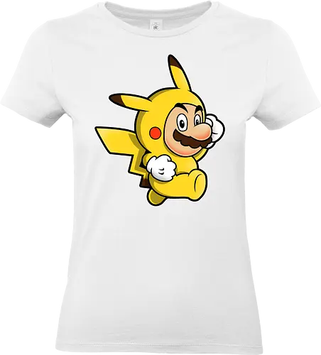 Klempner Gelbes Blitz Kostüm - klempner gelbes kostüm kunst, spielikonen mashup design, schnurrbart pikachu charakter druck, klassische spiele crossover kunst, nintendo mashup premium design, klempner pokemon kostüm kunst, schnurrbärtiger gelber blitz druck, crossover spielcharaktere design, niedliches spiele mashup kunst, gelber klempner pokemon druck, klassische spiele crossover design, gelbes kostüm charakter kunst, süßes nintendo mashup druck, kult spiele crossover design, klempner pokemon mashup kunst - Standard T-Shirt (Frauen)
