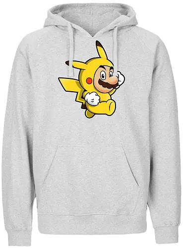 Klempner Gelbes Blitz Kostüm - klempner gelbes kostüm kunst, spielikonen mashup design, schnurrbart pikachu charakter druck, klassische spiele crossover kunst, nintendo mashup premium design, klempner pokemon kostüm kunst, schnurrbärtiger gelber blitz druck, crossover spielcharaktere design, niedliches spiele mashup kunst, gelber klempner pokemon druck, klassische spiele crossover design, gelbes kostüm charakter kunst, süßes nintendo mashup druck, kult spiele crossover design, klempner pokemon mashup kunst - Fairtrade Hoodie