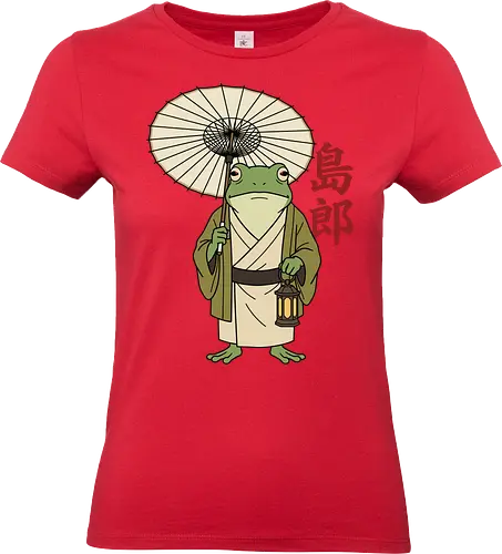 The Wandering Spirit: Zen Kimono Frog - Japanese frog shirt, Ukiyo-e aesthetic apparel, kimono frog graphic tee, Zen animal streetwear, traditional Japanese art shirt, anime style frog clothing, folklore spirit merchandise, vintage Japan aesthetic, goblincore frog tee, wandering ronin graphic - Standard T-Shirt (Frauen)
