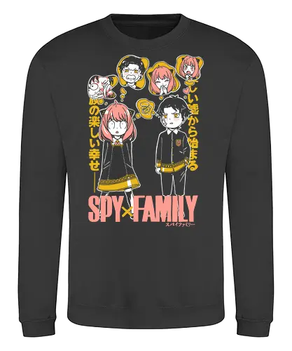 Anya And Damian Academy - anya damian, anya forger, damian desmond, spy x family, eden academy, anime duo, manga art, cute anime - Sweatshirt